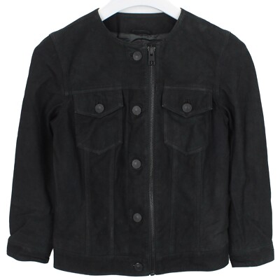 ALLSAINTS Regan Womens EU 36 Black Soft Leather Side Zip Biker