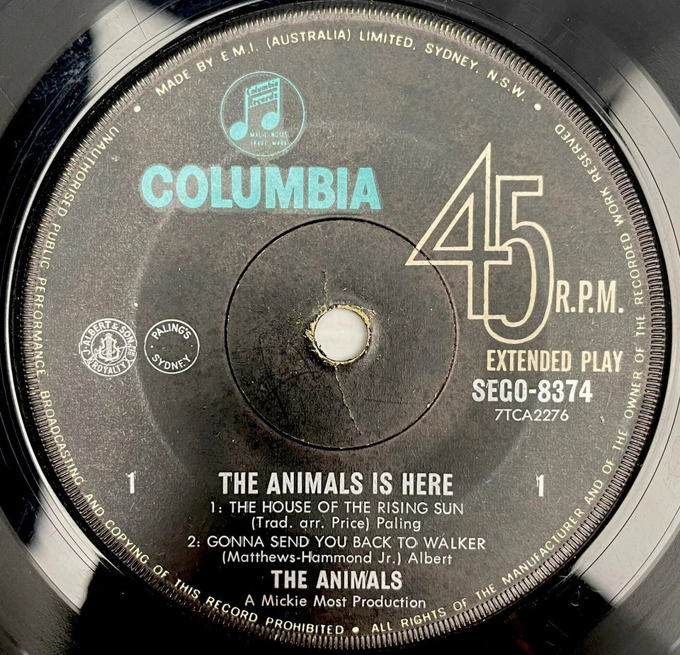 Disco de vinilo The Animals Is Here 7” 45 rpm Ep Sego-8374 Columbia 1964 Foto 2 de 4