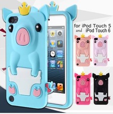 For iPod Touch 5th 6th 7th Gen - Soft Silicone Rubber Skin Case Cover Crown Pig