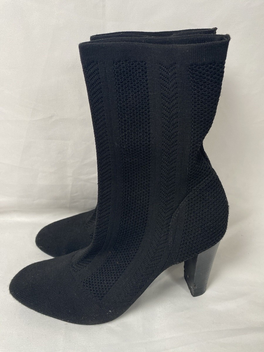 Charles By Charles David Knit Boots Black Socks Boots Size 9M
