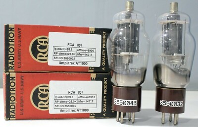 1MP 807 VT100 RCA NOS Made In U.S.A Amplitrex AT1000 tested #3550045 3550032