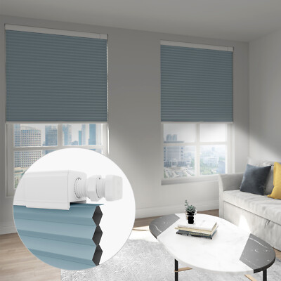 Blackout No Drill No Tools Honeycombs Cordless 1.5  Cellular Shades Window shade