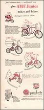 1953 vintage Christmas bicycle AD AMF JUNIOR TRIKES & BIKES Junior Jet... 102020