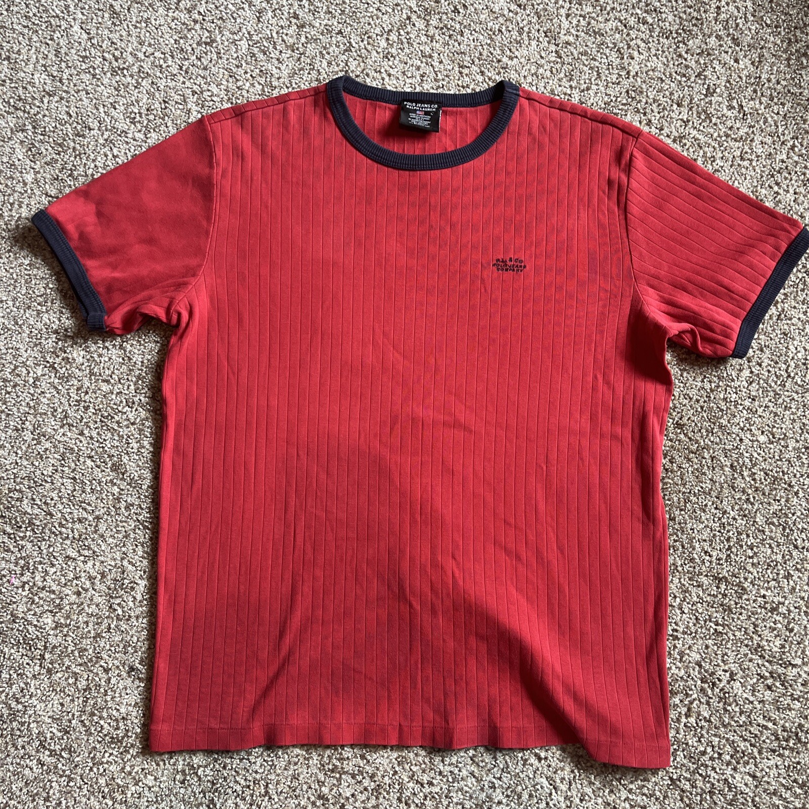 Polo Jeans Co. Ralph Lauren Red With Blue Teim T-Shirt Size Large - main photo