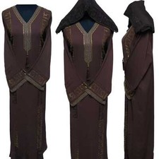 Women's Luxury Brown Stone Work Abaya Jilbab Burka