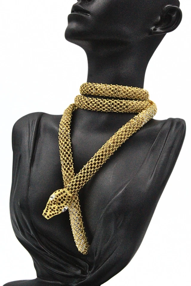 Magnífico Auténtico Valentino Garavani Serpiente Estrás Alta Costura Collar Cinturón Foto 3 de 4