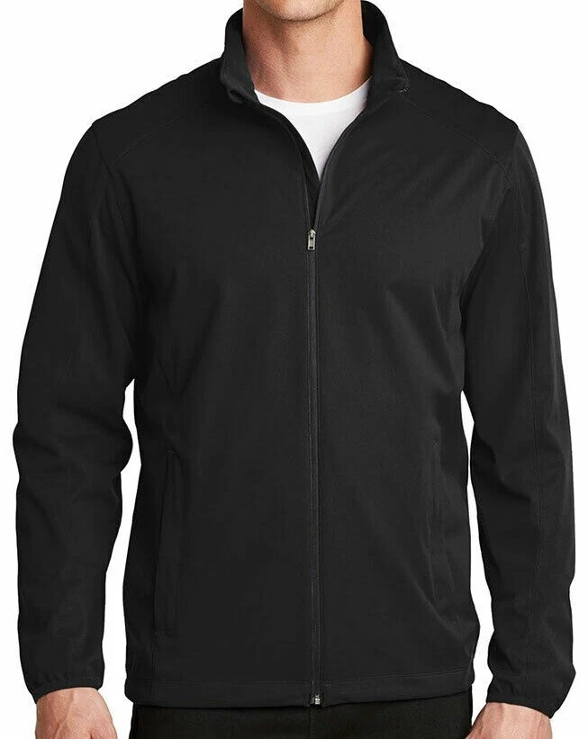 BLACK JACKET Port Authority Men's Long water-resistant Sleeve Active Soft(J717)