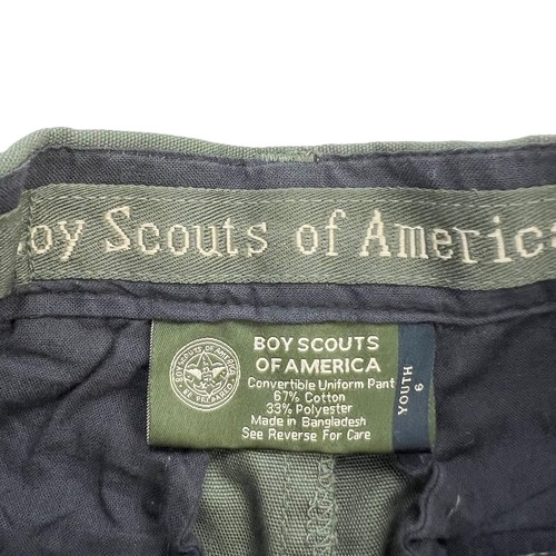 NEW Boy Scouts BSA Official Uniform Convertible Pants Olive Youth Small 6 NWT - Picture 2 of 6