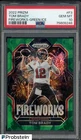 2022 Panini Green Ice Prizm Fireworks #F3 Tom Brady Buccaneers PSA 10