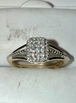 ESTATE Solid 10K Gold Round-Cut Natural Diamond Cluster Ring Size 7