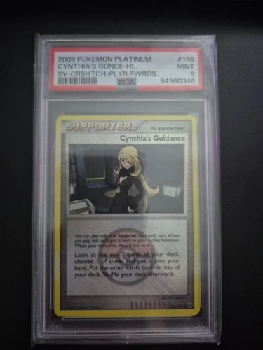 Cynthia's Guidance 136/147 PSA 9 Player Reward Crosshatch Foil Holo Pokemon Card