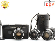 3Lens N MINT Olympus Pen FT Half Frame Film Camera Black 25mm 38mm 100mm JAPAN