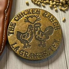 Old West The Chicken Ranch Saloon Brothel La Grange, Texas TOKEN Solid brass