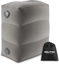 Inflatable Travel Foot Rest Pillow for Airplane, Adjustable Height Leg Pillow