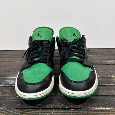 Nike Air Jordan 1 Low Black Lucky Green 553558-065 Men's Shoes