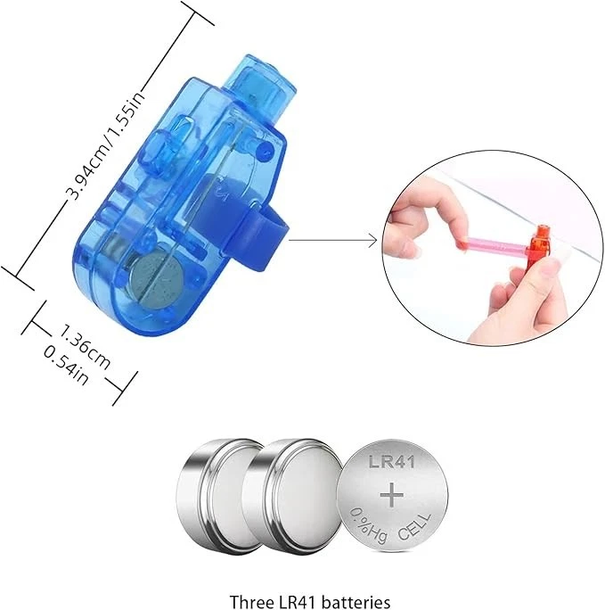 100 Piezas Luces LED para Dedos, Anillo Brillante para Dedos 4 Colores Lámpara de Dedo Super Brillante Foto 2 de 4