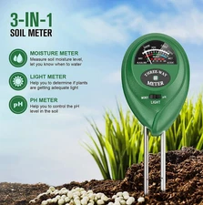NEW ⭐3 in 1 Digital PH Tester Sunlight Soil Moisture Meter Detector Plant Garden