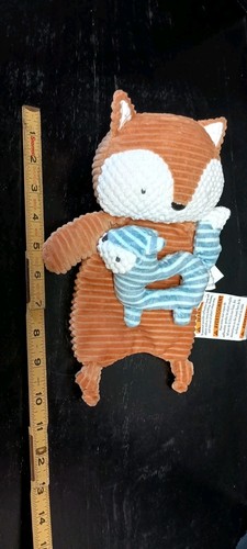 Peluche volpe testurizzato a costine bambino Lovey estremità annodate e gattino gatto sonaglio coppia nuovo - Foto 6 di 6