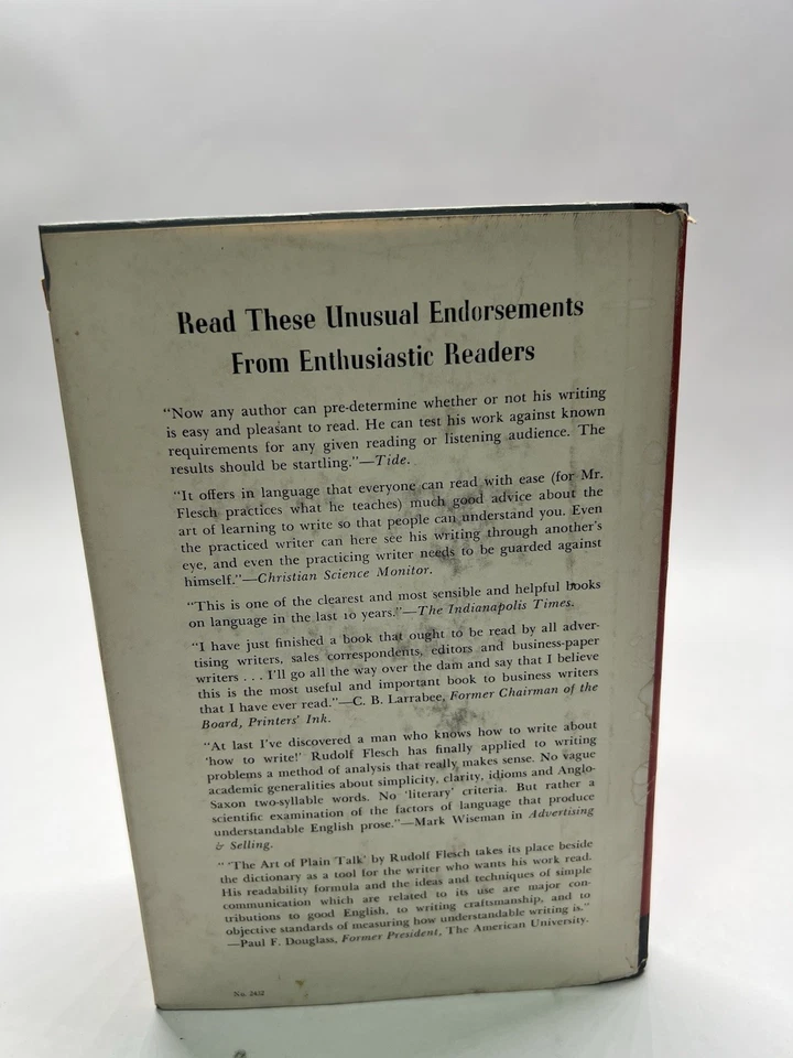 The Art of Plain Talk (1946) ~ Rudolf Flesch ~ First Edition ~ HC/DJ - Image 3 of 4