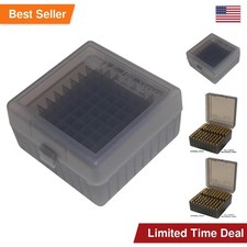 MTM Case-Gard RM-100 Flip-Top Rifle Ammo Box 100 Round Clear Smoke USA Made