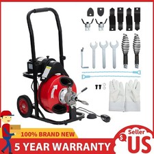 Drain Cleaner Machine, 100FT x 1/2 Inch Portable Electric Sewer Snake Auger 250W