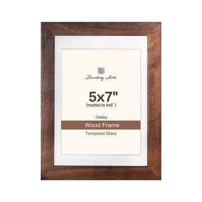 Boarding Wooden Picture Frames 5x7 with High Oak Wood Frames with Mat 4x6 for...
