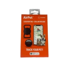 AirPet Locator Tag Holder Pet Tracker Black Lightweight Apple Find My Pet Safety