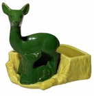Vintage Shawnee Deer Fawn #669 Planter USA Pottery Figurine 6"x6" Outdoors Home