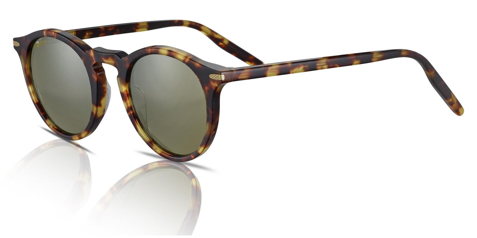 Serengeti Raffaele SS041002 555nm Green Mineral Polarised Shiny Tort Sunglasses