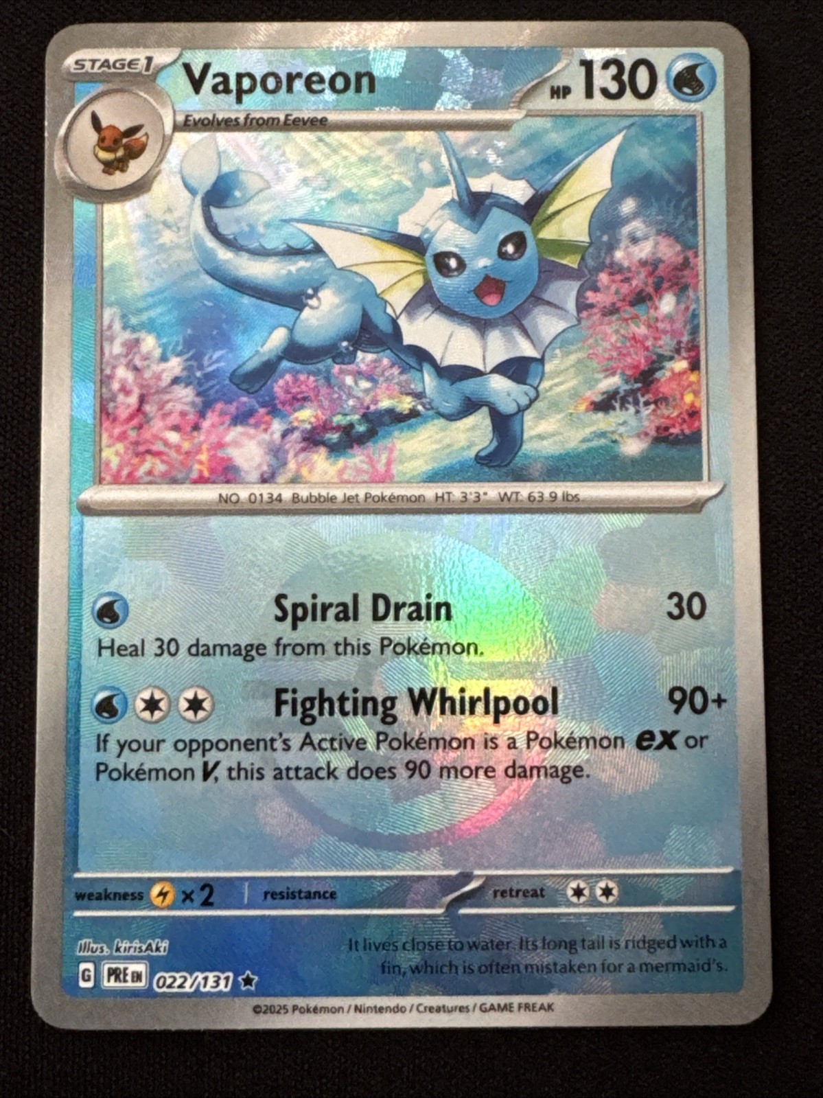 Vaporeon 22/131 Poke Ball Prismatic Evolutions PRE -Near Mint- Pokemon TCG