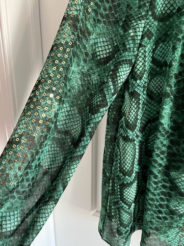 ALTUZARRA For Target blusa tunica paillettes trasparenti verde top ricamato taglia M - Foto 3 di 9