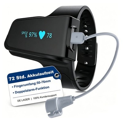Wellue Checkme O2 Max Pulsoximeter 72 Std Schlafmonitor mit APP und PC-Bericht