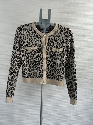 Reckless Love Leopard print Cropped Cardigan Soft Girl Chic SZ XL