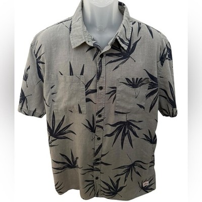 QUIKSILVER Aloha Hawaiian Collared Shirt Sleeve Shirt Men XL Regular Fit