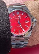 Wempe Iron Walker Automatik 40, wunderschönes rotes Zifferblatt, 03/25, Full Set