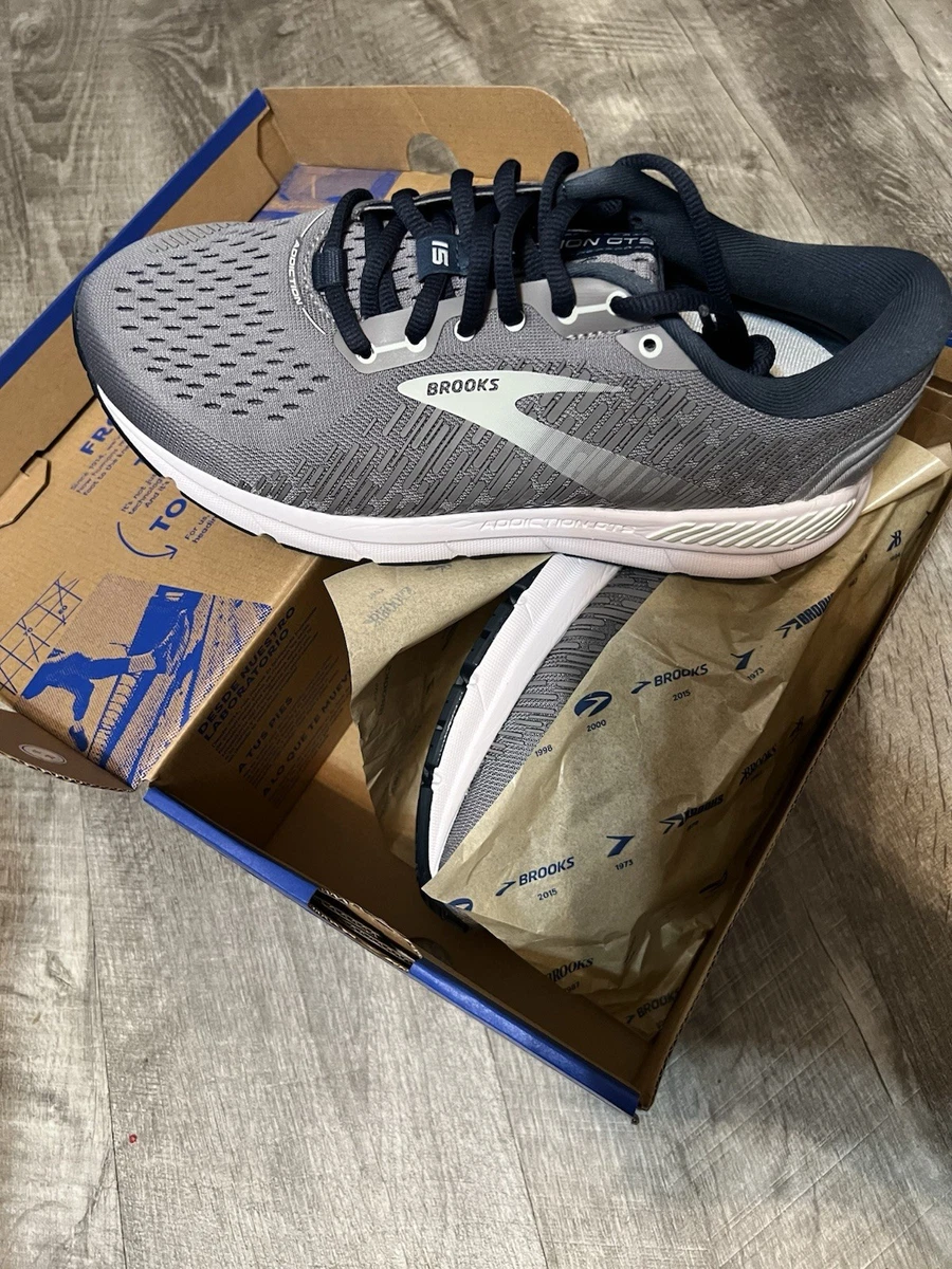 Brooks Addiction GTS 15 Grey Navy Aqua Lace Up Women's Sneakers