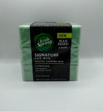 Irish Spring Signature Men Hydrating Body Face Bar Soap DISCONTINUED 3 Bars