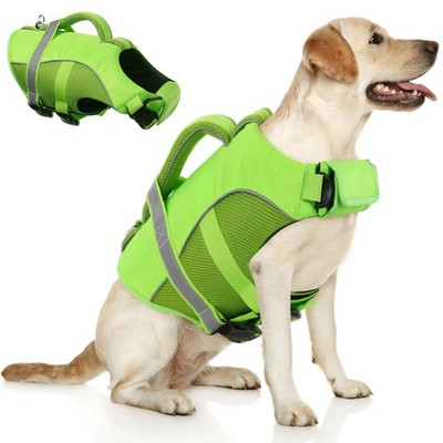 Queenmore Adjustable Ripstop Dog Life Vest for Swimming & Boating, Lifesaver ...