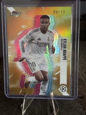 2025-26 Topps Finest UEFA KYLIAN MBAPPE GOLD HOLOGLOW VARIATION /50