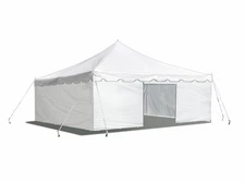 Weekender Pole Tent 15x15 White Canopy w Sidewalls Event Wedding Party Gazebo