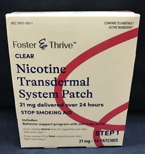 Foster & Thrive Nicotine Transdermal System Patch 21mg 14 Patches Exp. 04/27