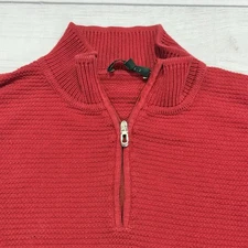 Canali Sweater Mens 54 Red 1/4 Zip Knit Pullover Jumper Made in Italy
