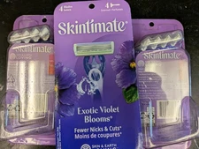 NEW Lot of 3 Skintimate Disposable Exotic Violet Blooms Razors 4 Pack 12 Razors