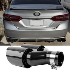 For Toyota Camry 2018-2024 Carbon Fiber 2.5" In 4" Out Muffler Dual Exhaust Tips