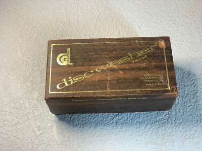 Vintage DISCWASHER Vinyl Record Cleaning System DC4 brush box empty fluid 1980s