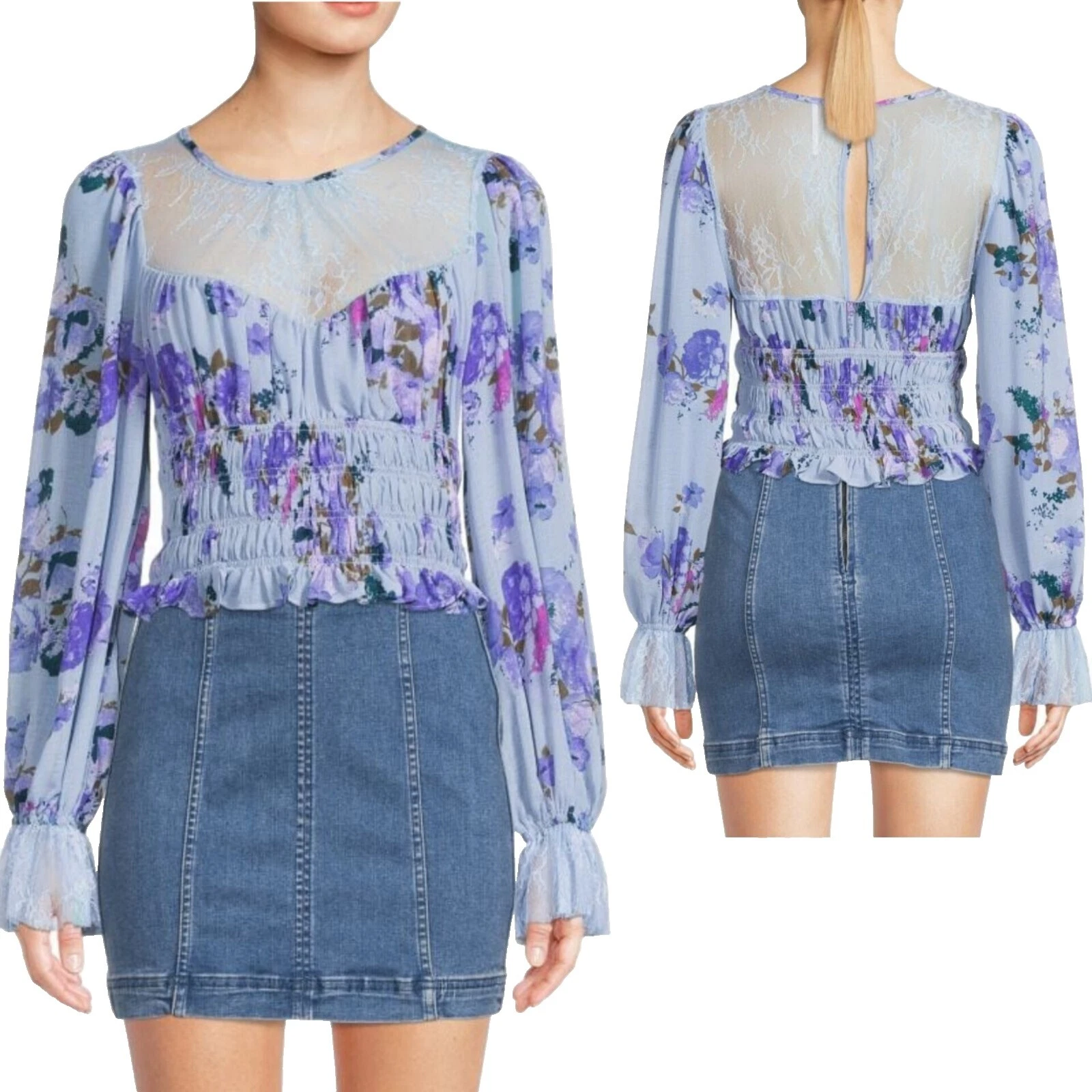 Tops floral Free People Nylon para Mujeres