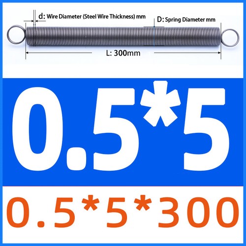 Long 300mm Spring Steel Extension Spring Wire Diameter 0.3mm-1.5mm OD 3mm-18mm - Picture 12 of 44