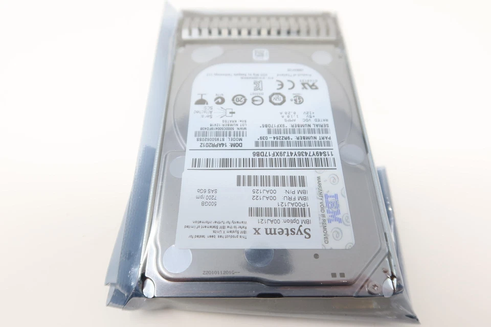 00AJ122 00AJ121 IBM 500GB 7.2K 6G 2.5" SAS Hard Drive - Image 3 of 3