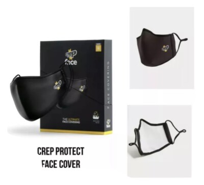 5 x Crep Protect Gesichtsmaske Größe Regular Schwarz Wiederverwendbar Verstellbarer Riemen Günstigste