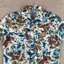 Rockmount Ranch Wear Western Hawaiian Shirt Men Small Multi Aloha Pearl Snap NEW